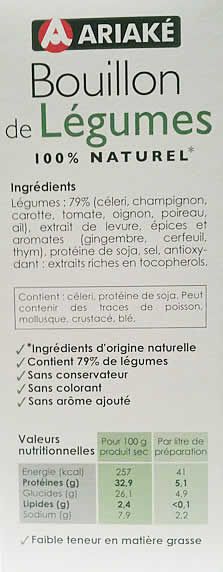 Etiquette bouillon ariake